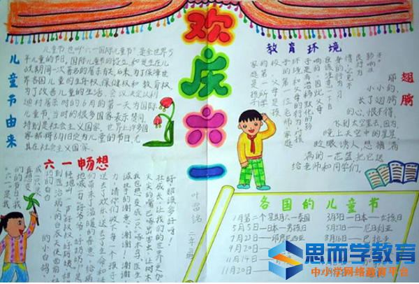 六一儿童节手抄报图片